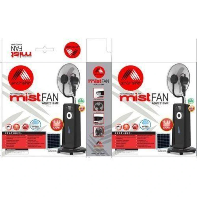 ANDRAKK RECHARGEABLE MIST FAN 16"