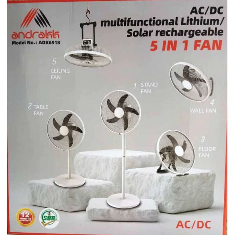 ANDRACK RECHARGEABLE SOLAR FAN