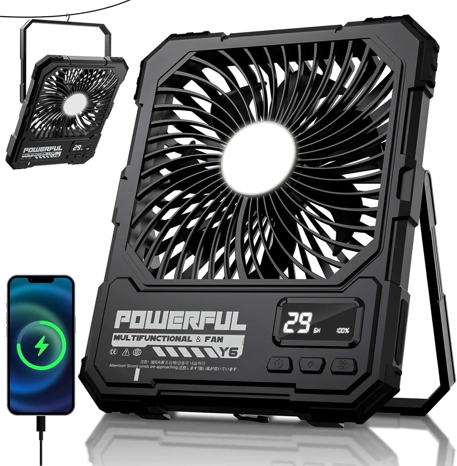 JYSUPER Rechargeable Solar Fan