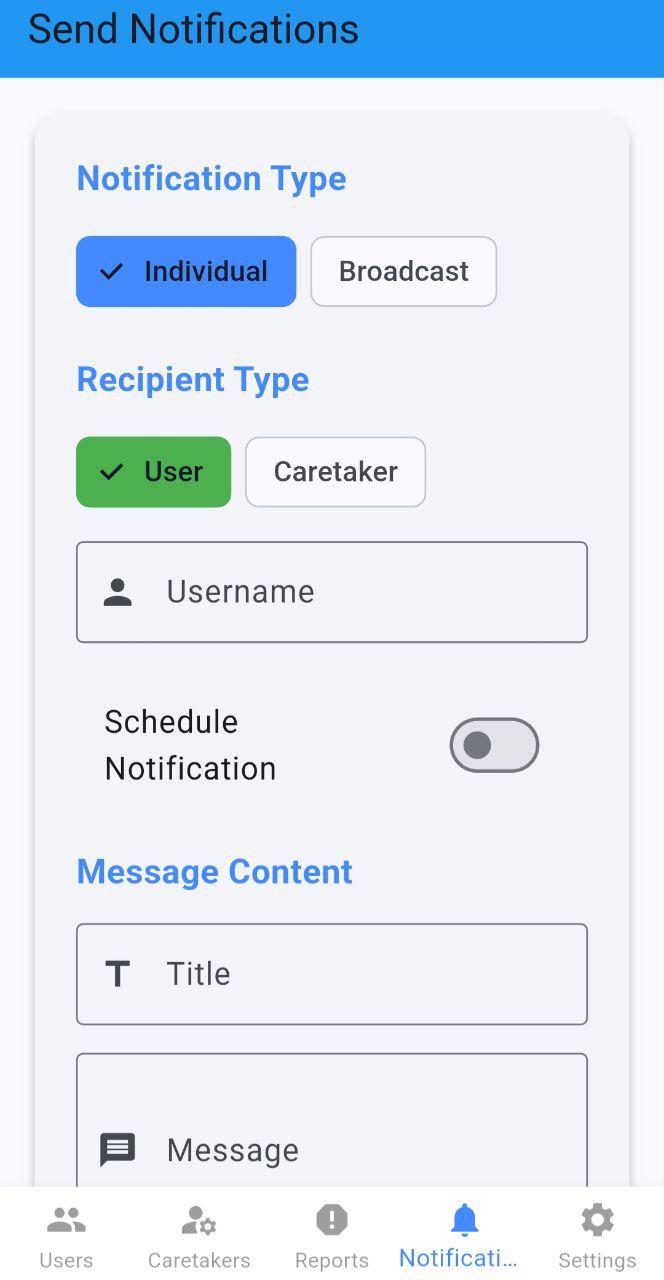 DVMA admin broadcast notifications dashboard