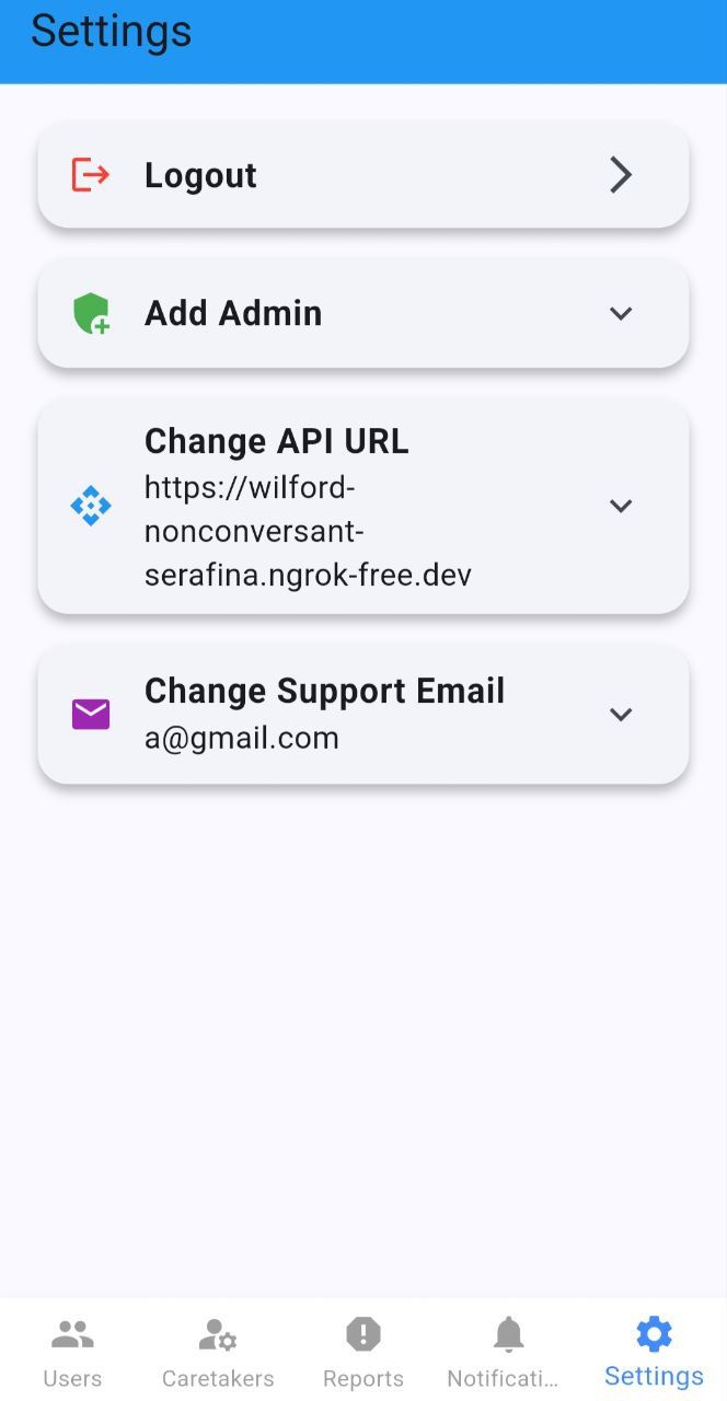 DVMA admin system settings and API configuration