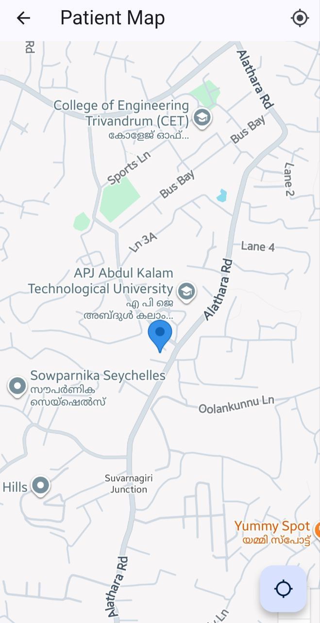 DVMA caretaker live location tracking of patient