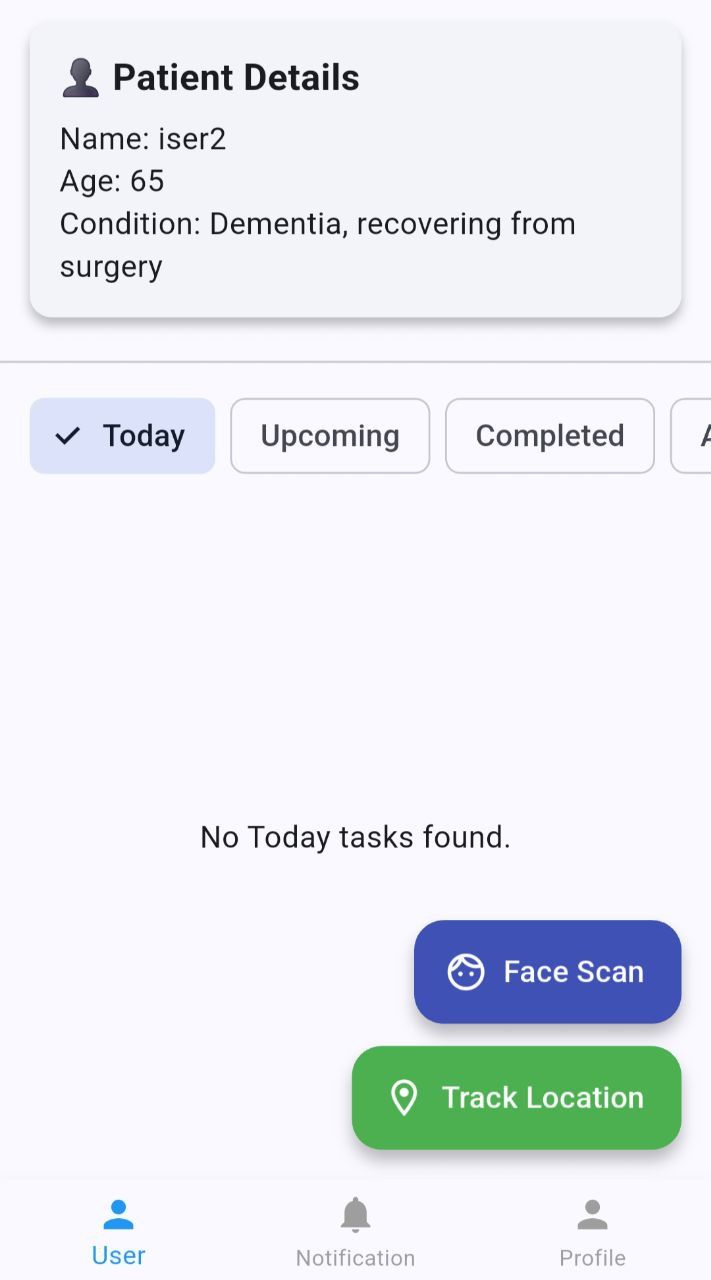 DVMA caretaker patient dashboard and monitoring