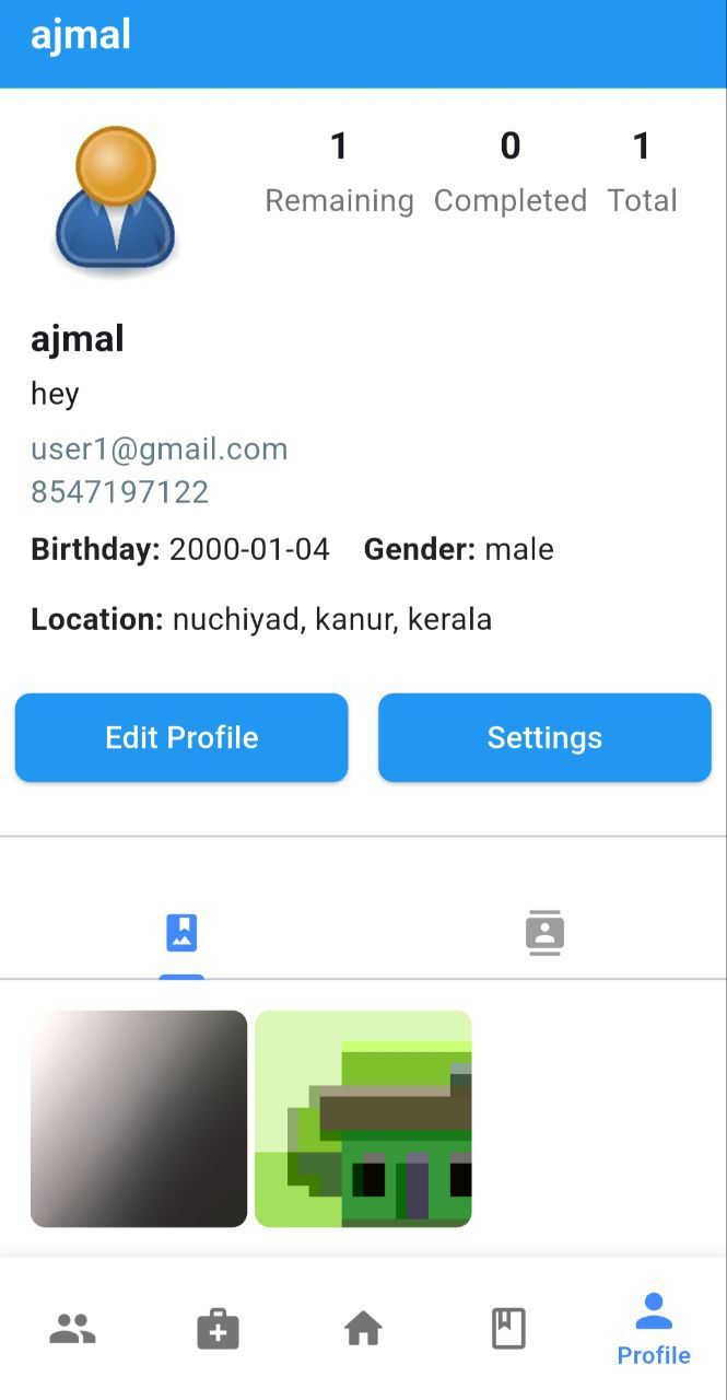 DVMA patient profile and settings