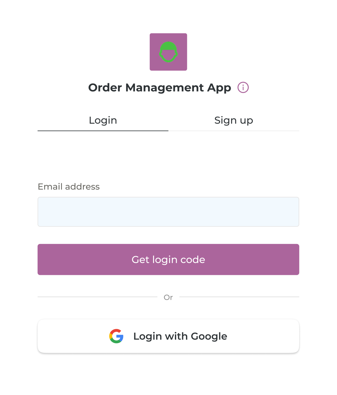 Secure login screen for apps