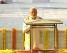 PM Modi paid tribute to Mahatma Gandhi, paid homage at Raj Ghat