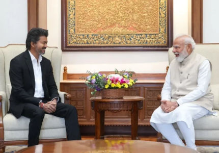 CM Thalapathy Vijay Meets PM Modi In Delhi To Discuss Mekedatu Issue