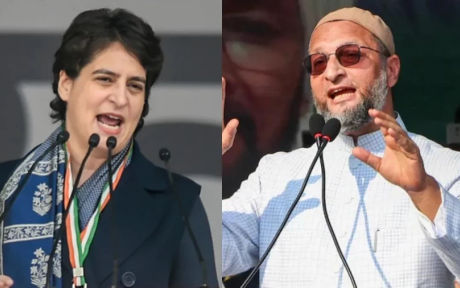 'Owaisi is working closely with BJP'- Priyanka Gandhi lashed out at AIMIM supremo