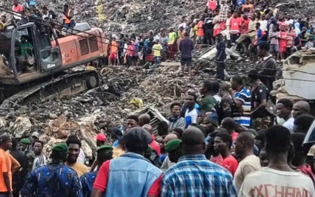 Landslide at landfill in guinea