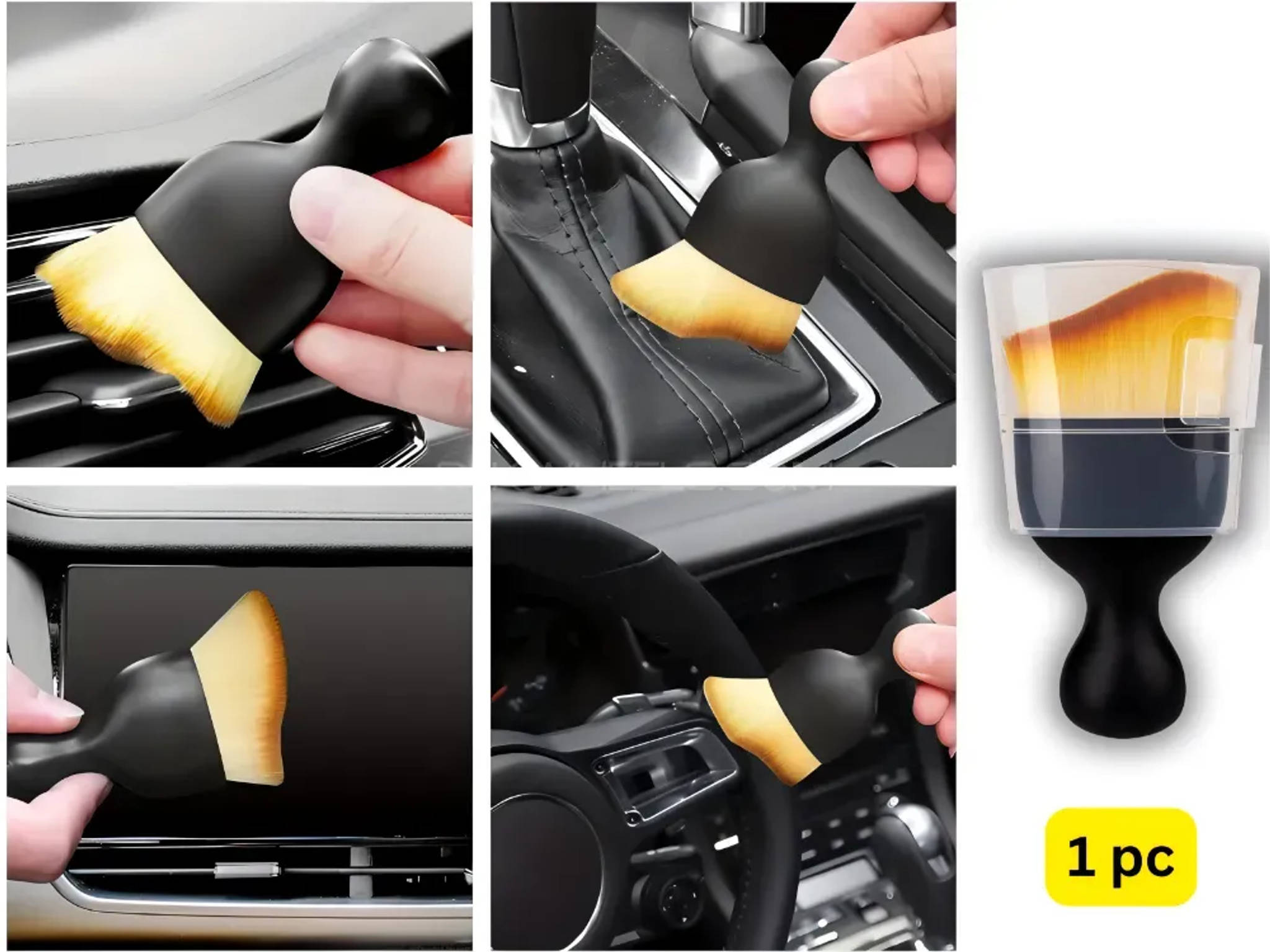 Multifunctional Dust Brush Used to Clean Inside and Outside of Car Air Conditioning Outlet view 2