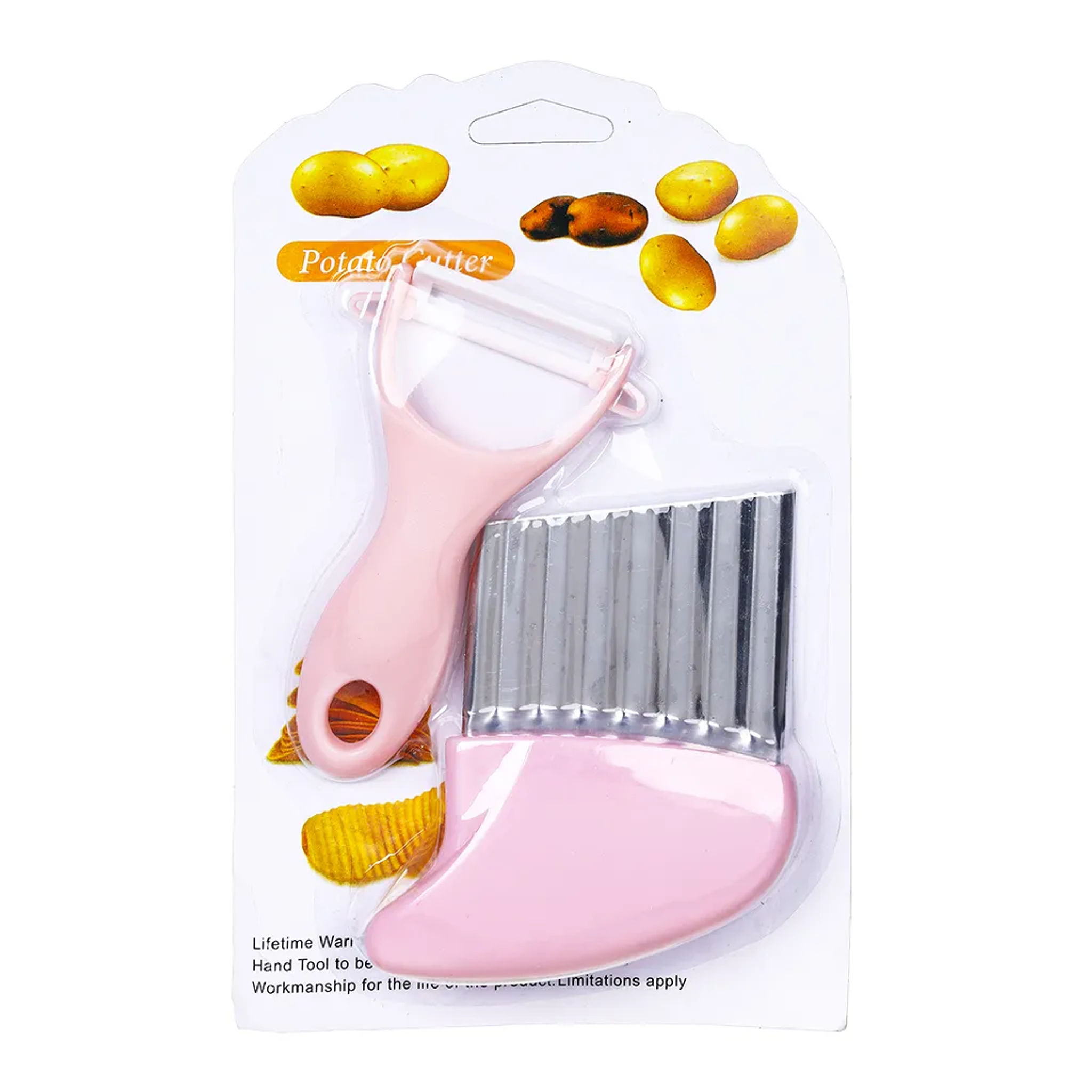 Stainless Steel Kitchen Tools Set, 2 Pieces - crinkle potato cutter