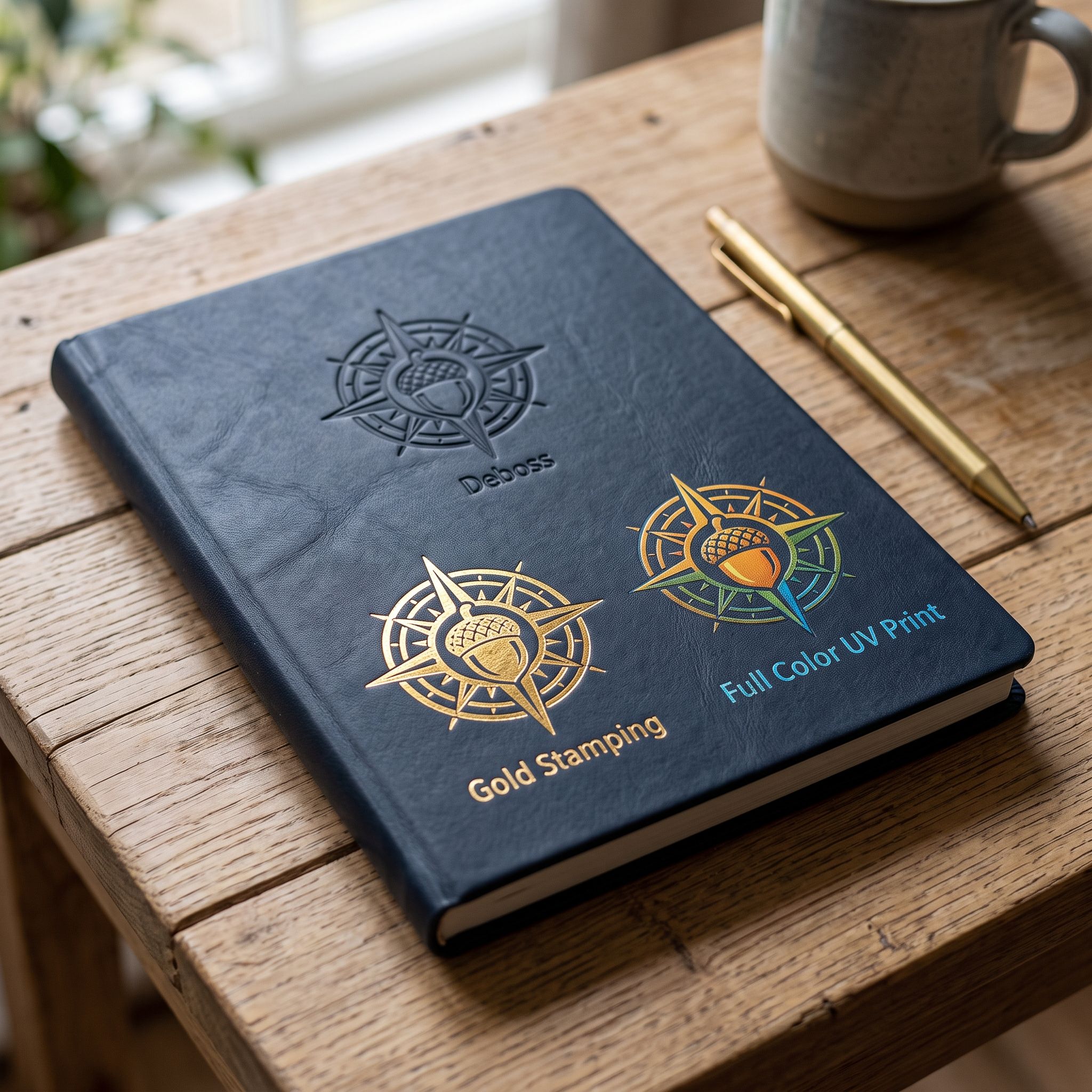 Customised notebook logo printing and branding
