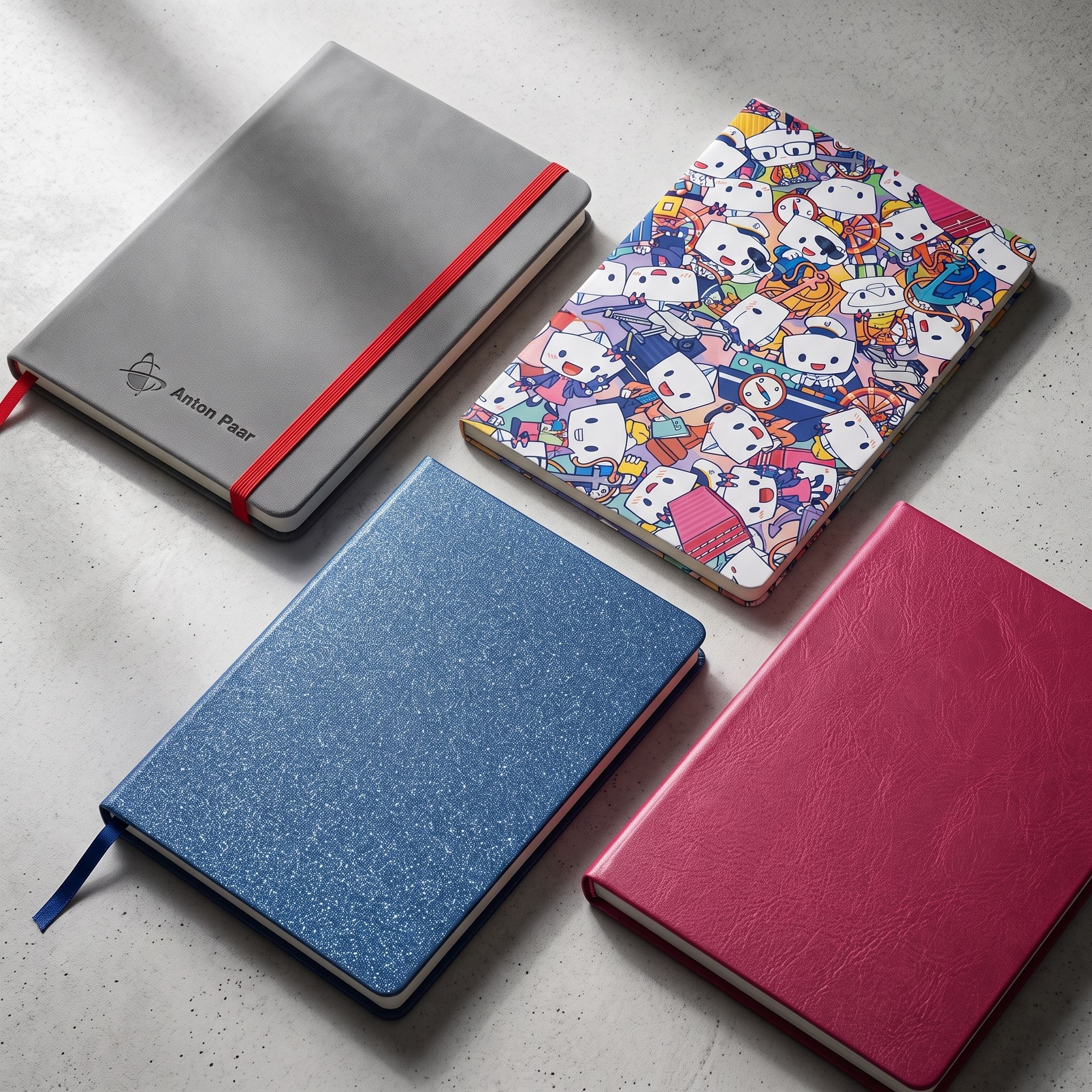 Choose your customised notebook cover material