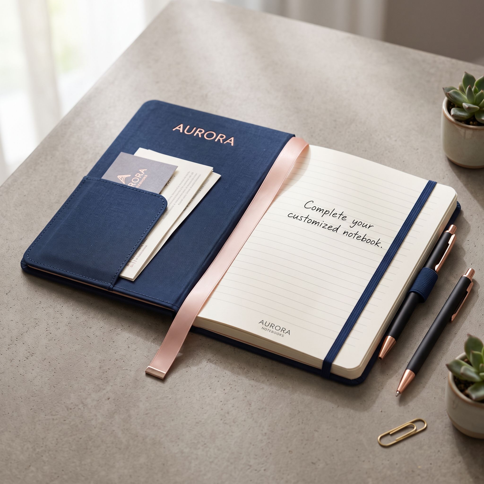 Customised notebook finishing and packaging