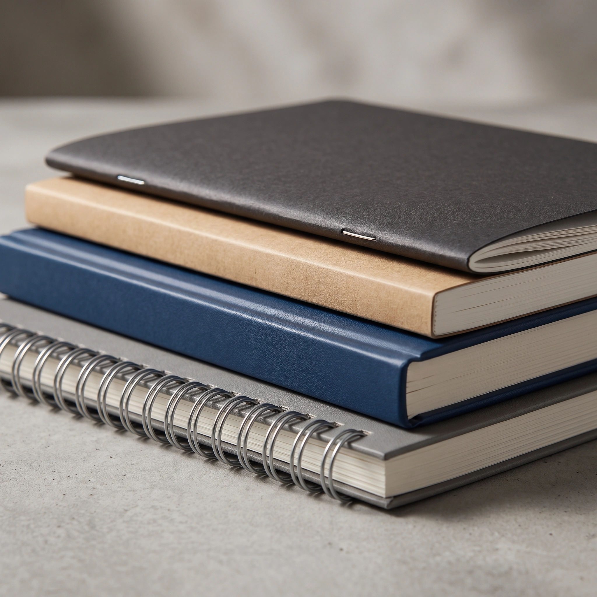 Select book binding for customised notebooks