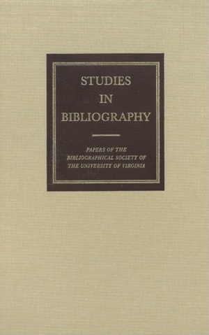 Cover for Studies in Bibliography