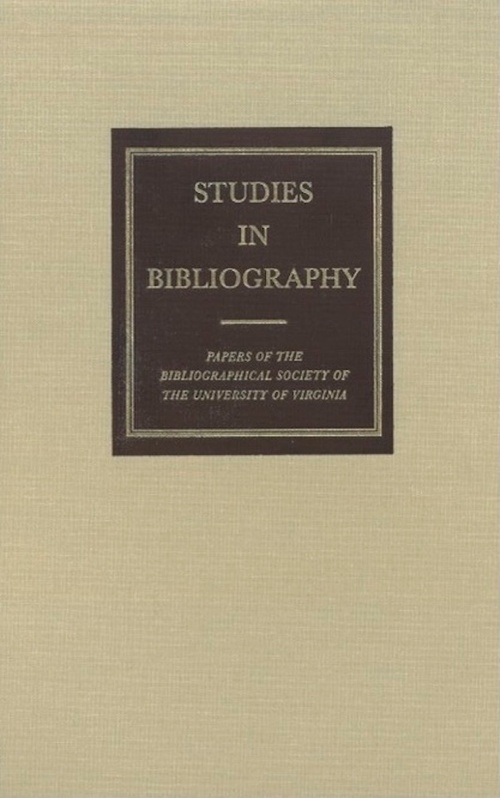 Cover for Studies in Bibliography