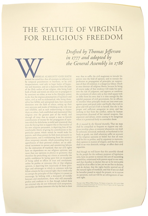 Cover for The Statute of Virginia for Religious Freedom