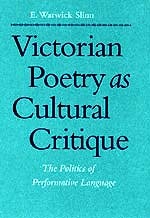 Cover for Victorian Poetry As Cultural Critique