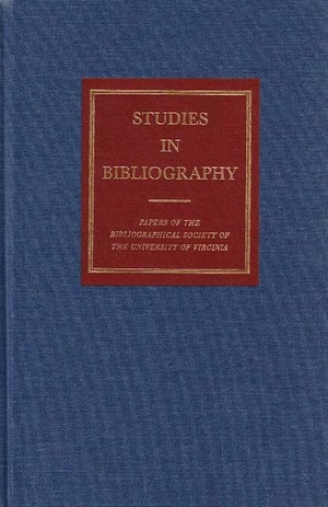 Cover for Studies in Bibliography