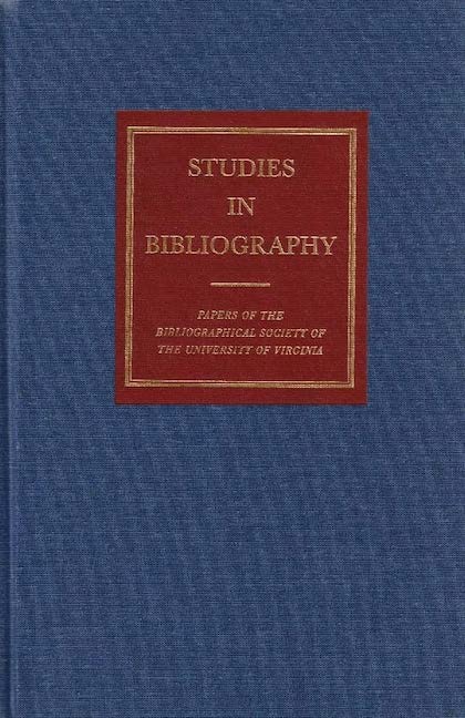 Cover for Studies in Bibliography