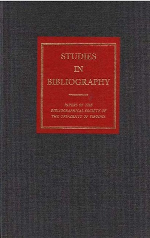 Cover for Studies in Bibliography