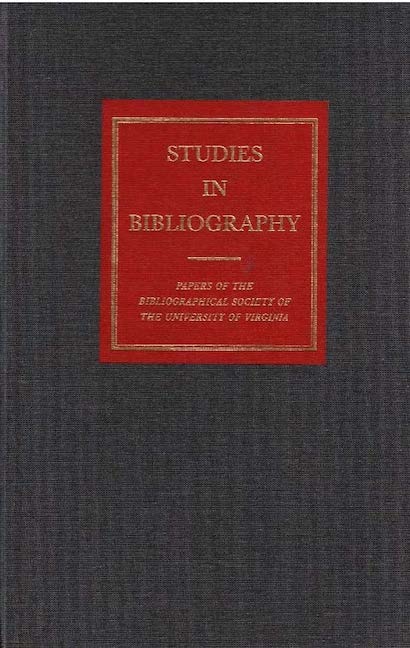 Cover for Studies in Bibliography