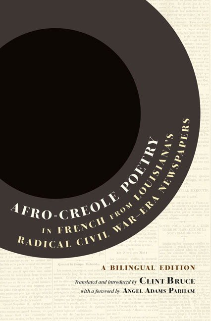 Cover for Afro-Creole Poetry in French from Louisiana's Radical Civil War-Era Newspapers