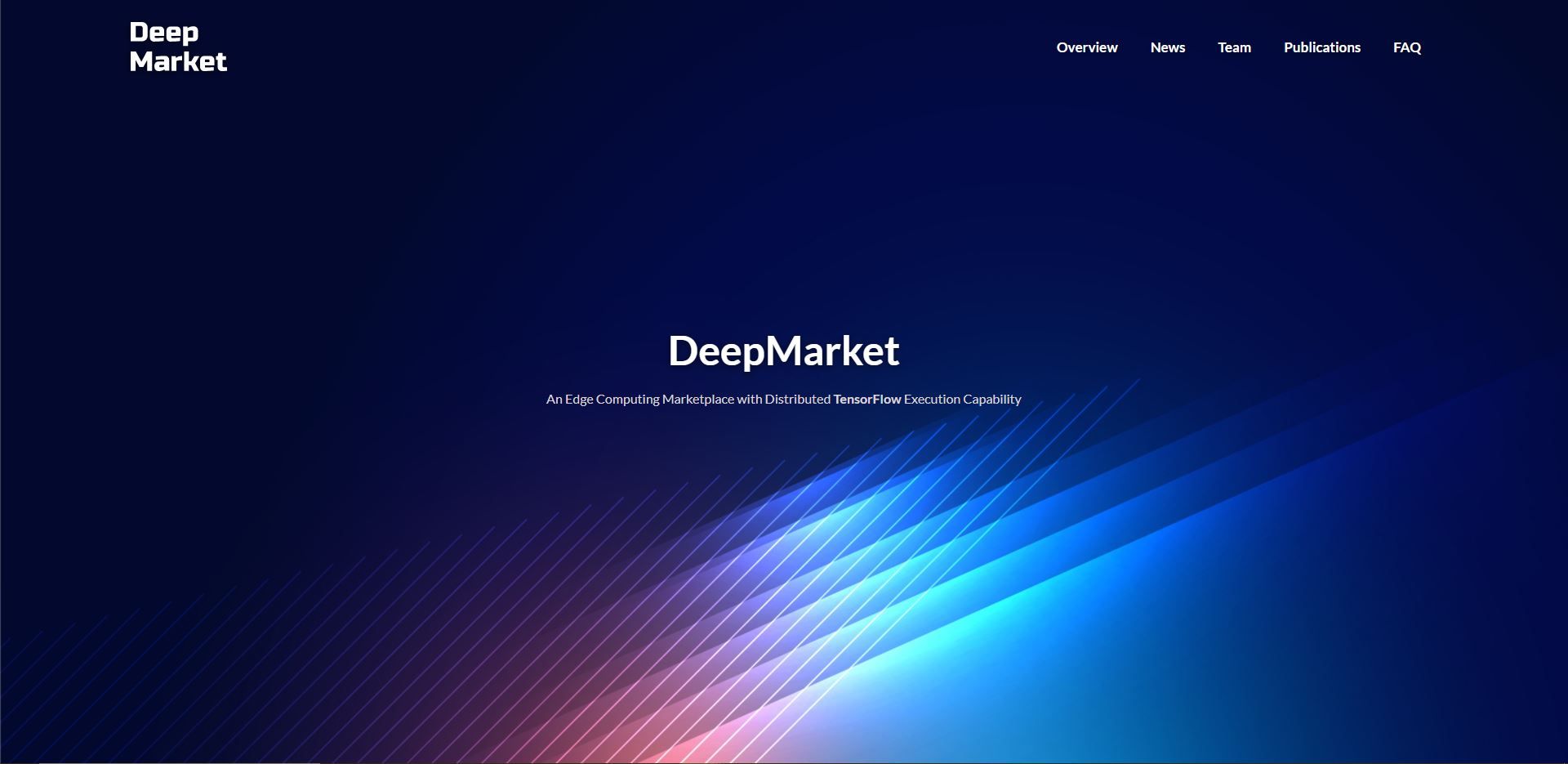 DeepMarket landing page snippet