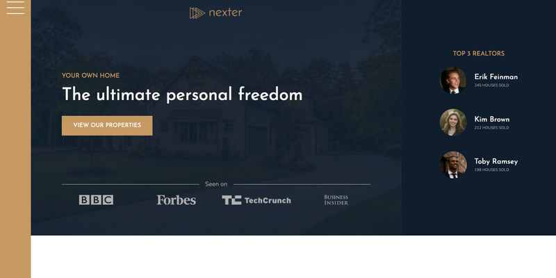 Nexter landing page snippet