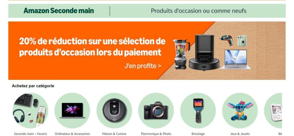 Amazon Seconde Main marketplace revente produits retour client