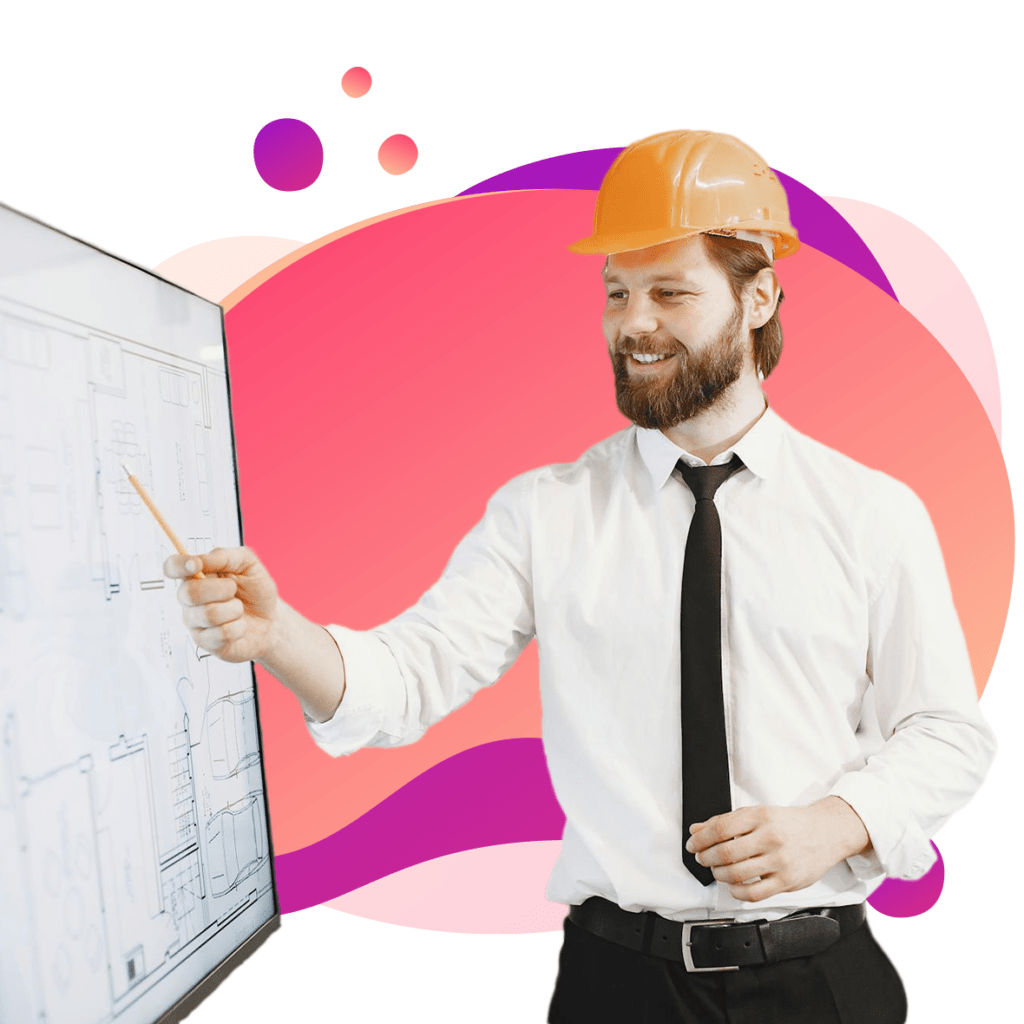 Supervisor explaining prints