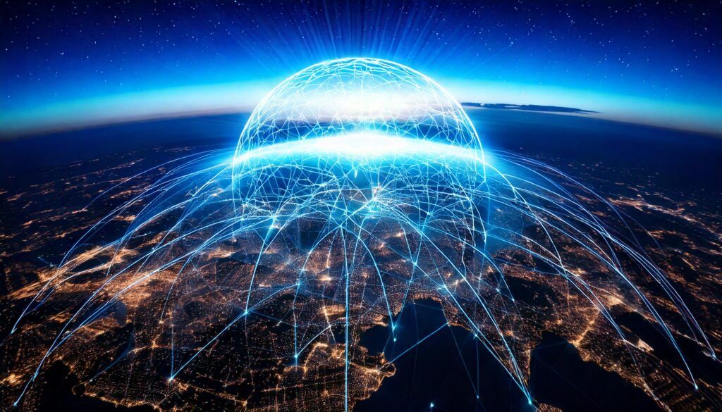 EMP globe on the earth