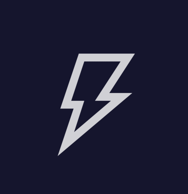 Gray lightning bolt on dark background