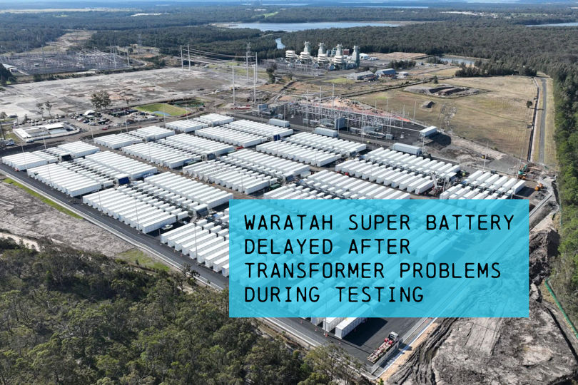 Aerial view of large battery storage facility