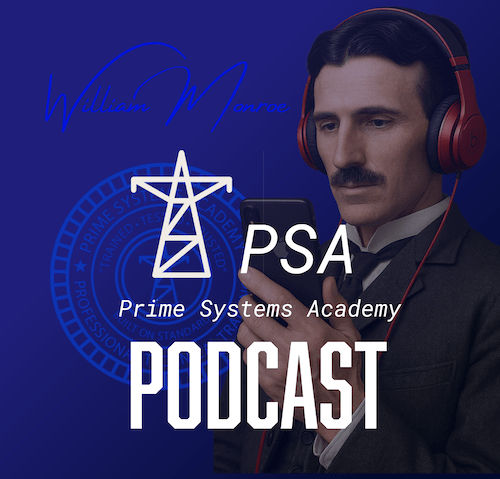 Vintage man with headphones promoting PSA podcast