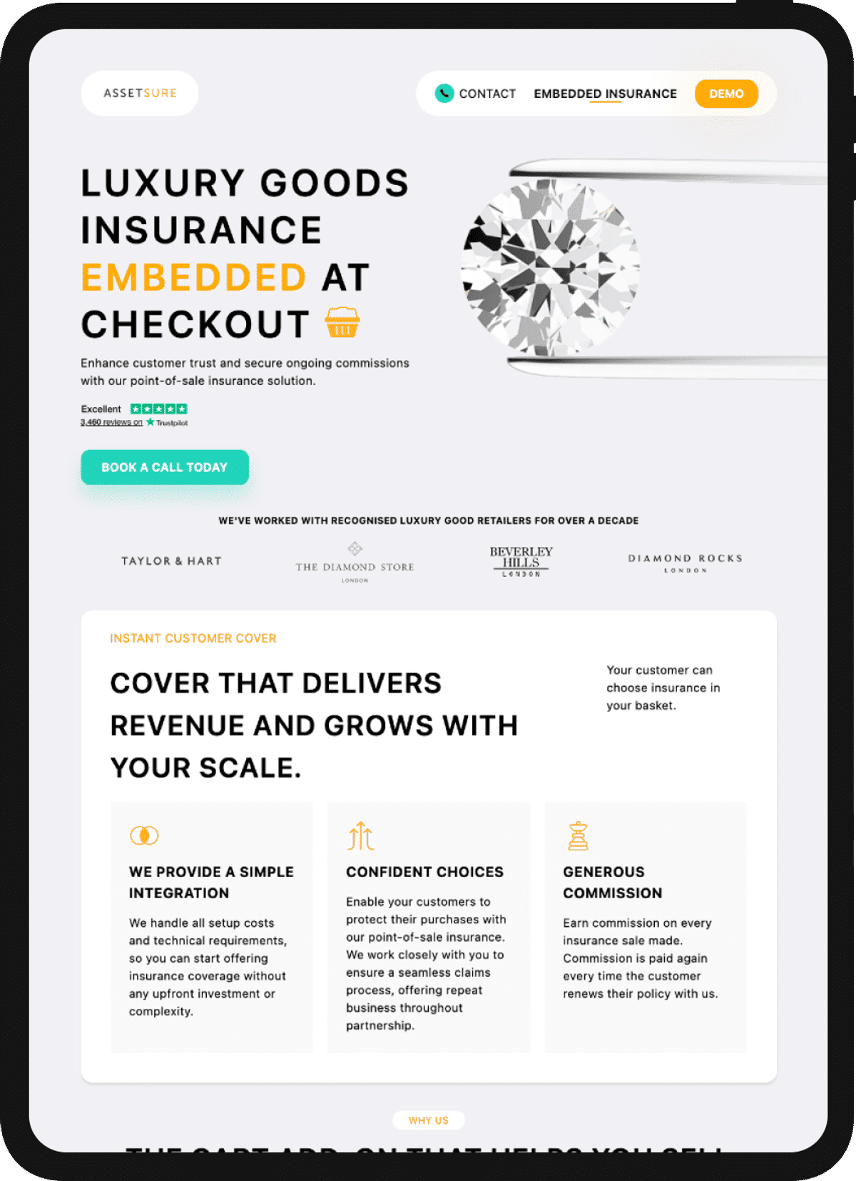 Assetsure Embeddable Insurance Tablet Mockup