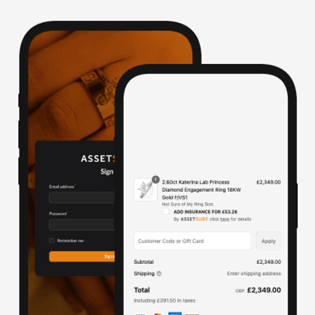 Assetsure Embeddable Insurance Mobile Mockup