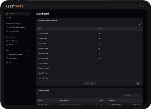 Assetsure Embeddable Insurance Tablet Mockup