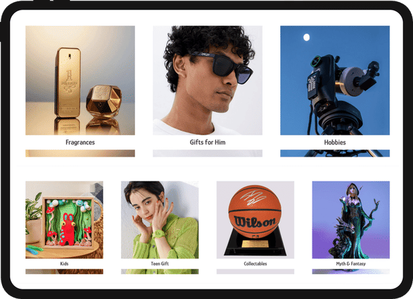 Right tablet showcase