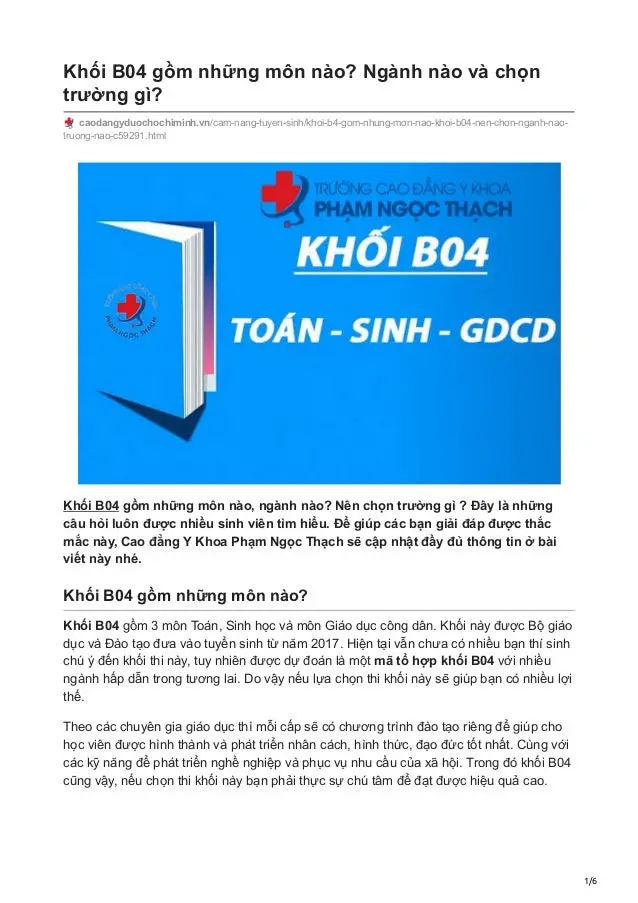 C01 gồm những môn nào