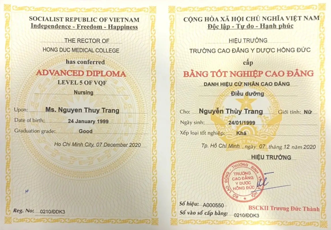 Làm bằng cao đẳng có hồ sơ gốc lưu tại trường