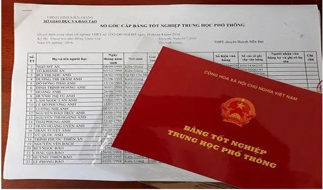 Làm bằng cấp 3 miễn phí hồ sơ gốc lưu tại trường