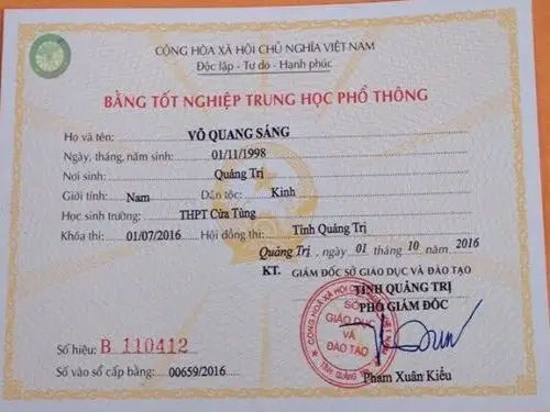 Làm bằng cấp 3 TPHCM phôi gốc Bộ GDĐT  - Uy tín, giá rẻ
