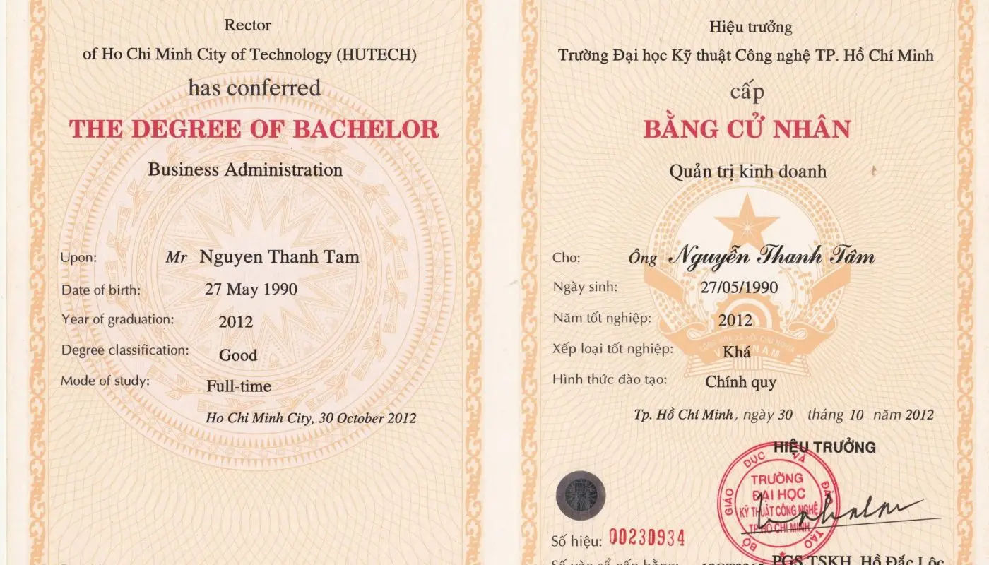 Làm Bằng Đại Học Phôi Thật tại Làm Bằng ORG