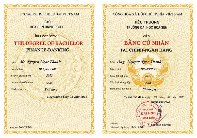 Làm Bằng Đại Học Quốc Gia Thật Có Hồ Sơ Gốc, Tem Phôi Thật