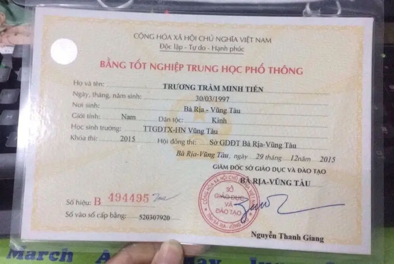 Làm bằng trung học phổ thông cấp 3 - Uy tín, giá rẻ, hồ sơ gốc tại trường