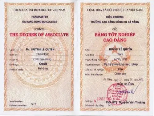 Làm giả bằng cao đẳng giá rẻ - Tem phôi thật, bảo hành trọn đời
