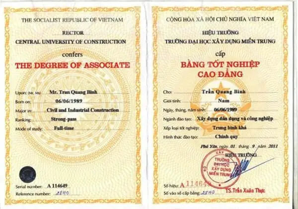 Mua Bằng Giả Cao Đẳng Uy Tín, Giá Rẻ, Có Hồ Sơ Gốc