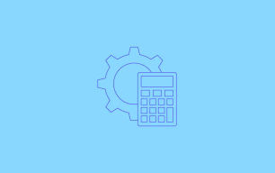 An icon depicting a calculator and a cog.